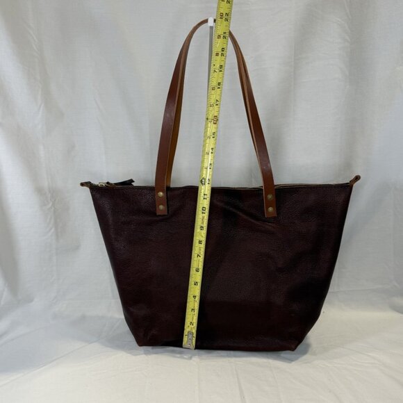 Portland Leather, Large Zipper Tote Bag, Brown (Nutmeg?) with Brown Straps BNNU - Picture 8 of 9